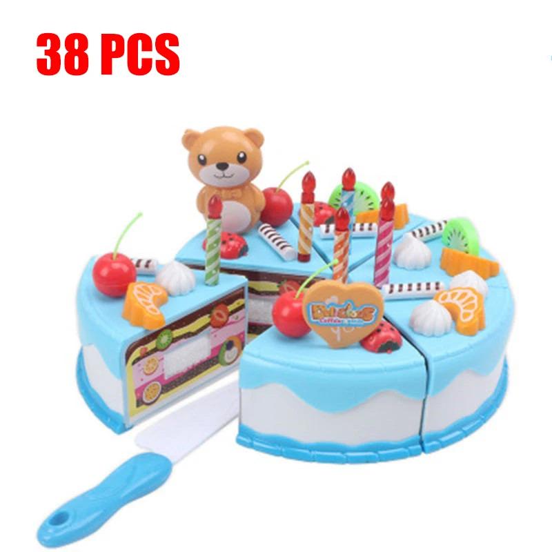 Non-Toxic Children Toy Food Cake Model Children Simulation Kitchen Coffee Pretend Play Tea Set Utensils Cut Kids Play House Birthday Cake Toys
