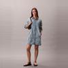 Calvin Klein Vintage Cotton All Over Print Letter Jacquard Denim Long Sleeve Dress Women Dresses 47C786G