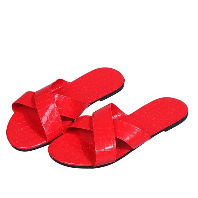 Sandalias para mujer 2021 PU Moda Zapatos de tacón plano Mujeres Zapatillas  de verano Chanclas Mujeres Playa Casual Sandalias comprar a buen precio —  entrega gratuita, reseñas reales con fotos — Joom