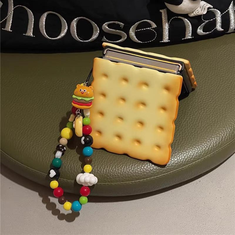 Cute Funny 3d Biscuit Phone Case for Samsung Galaxy Z Flip 6 ZFlip5  Z Flip 6 Case with Hinge Protector