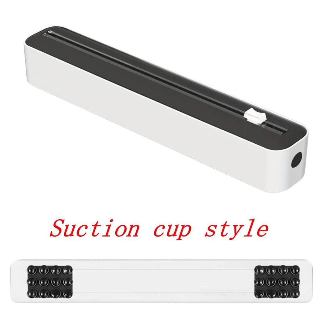 2-in-1 Plastic Wrap & Foil Dispenser with Slide Cutter - Durable Kitchen Organizer with Suction Cup Base for Home Use