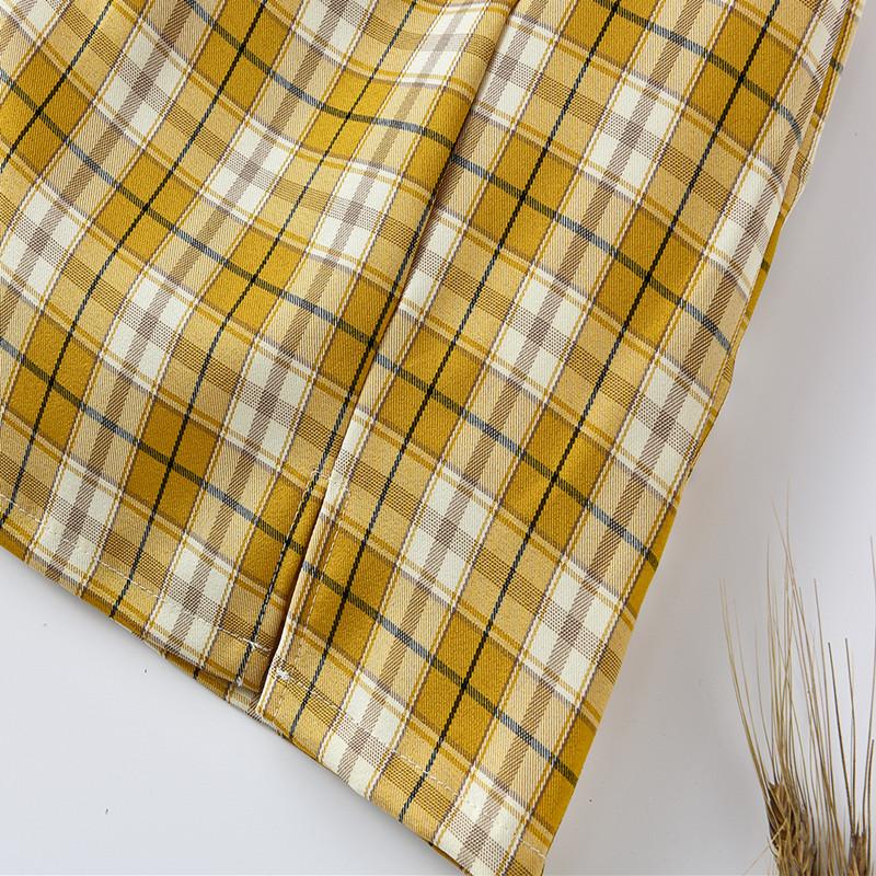 Süße Mädchen Student Mini Plaid Rock Frauen Hohe Taille Grid Split Kurze Röcke Mit Shorts