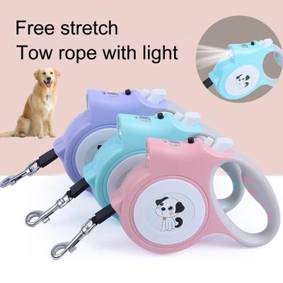 5m einziehbare Haustierleine mit LED-Taschenlampe, ergonomischer Griff, verstellbare lange Hundeleine zum Spazierengehen