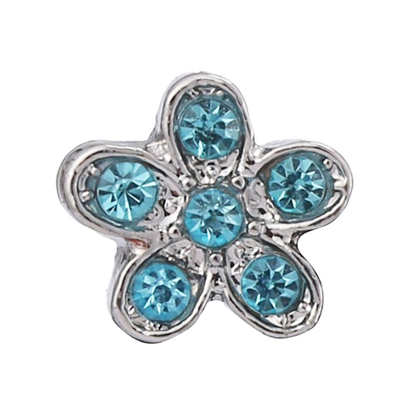 New Silver Plated Blue Diamond Alloy Large Hole Charm Beads For DIY Bracelet Necklace Jewelry Accessories Gifts