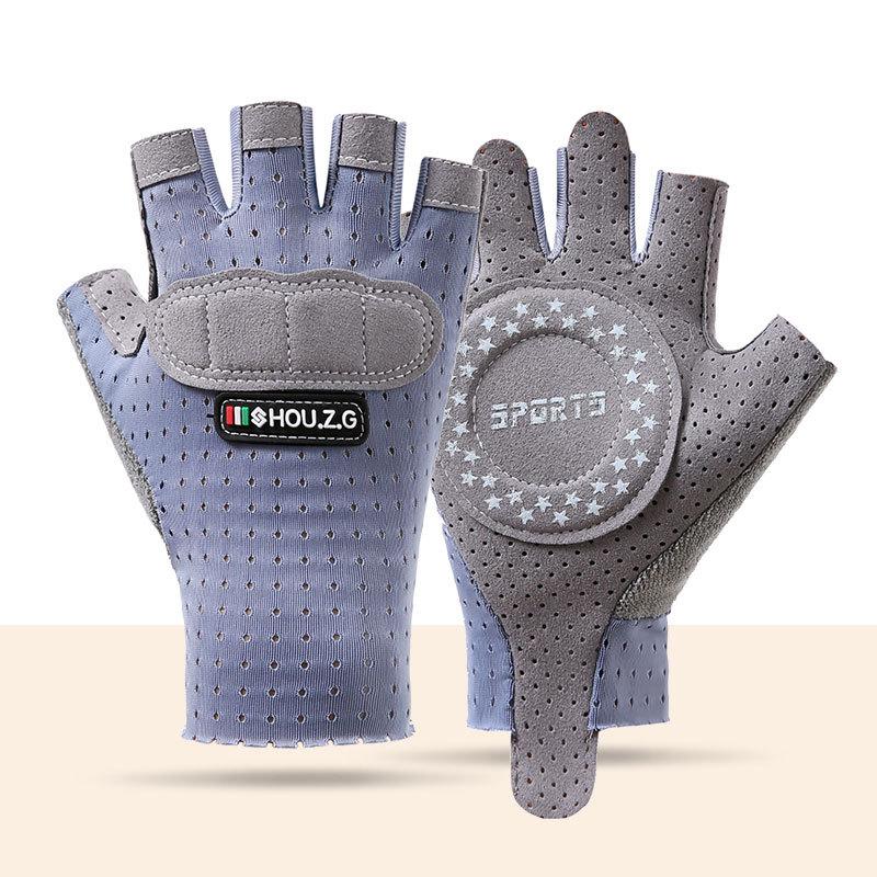 Children's half-finger gloves Boys and girls outdoor sports cycling roller skating non-slip wear-resistant breathable ice silk thin cartoon E5