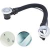 Asixxsix Overflow Bath Drain, 25.6inch Flexible Bathtub Overflow Drainer Concealed SPA Bathtub Overflow Drain Pipe for Kitchen Bathroom Bath Waste