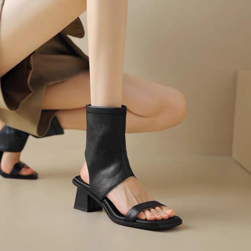 2026 Summer New Korean High Heel Sandals Women's Elastic Boots