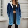 Women's Gradient Print Fashionable Loose Zipper Fleece Hoodie Jacket