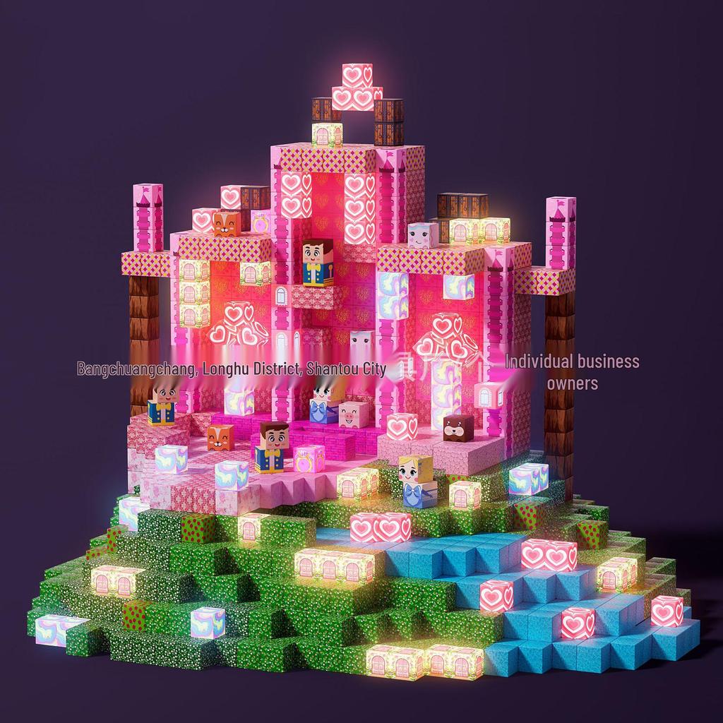 Rosa Schloss Magnetische Bausteine - STEM Lernspielzeug für Kinder
