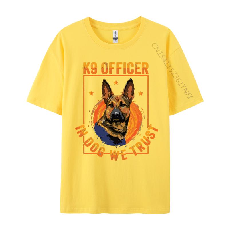 K9 In Dog We Trust Shepherd Thin Blue Light Tshirt Cotton Tops T Shirt for Male Beach Top Tshirts Holiday Plain Shirt