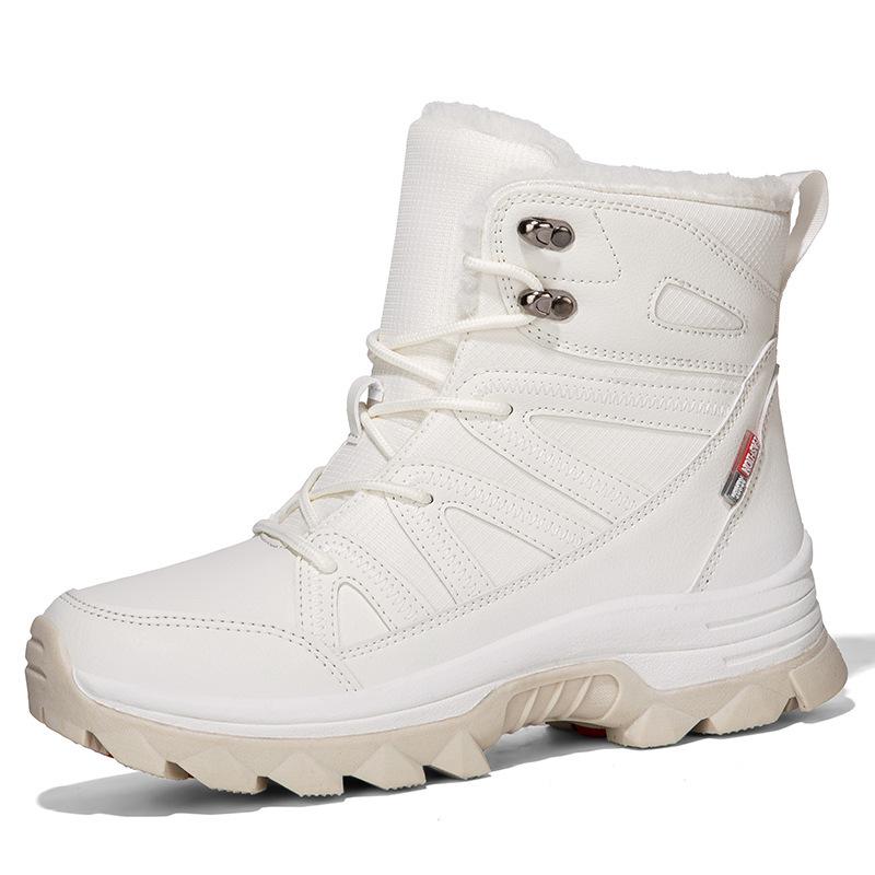 Outdoor snow boots women's winter waterproof and non-slip cotton shoes thick-soled piled thickened warm Northeast large cotton boots minus zero