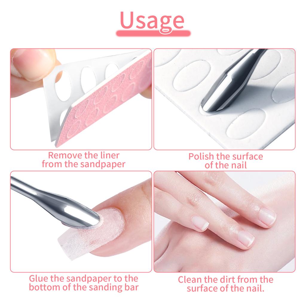 5/10Sheet Nail Cuticle Pusher Self-adhesive Sand 100#180#240# Flake File Trimming Nails Pre Polishing Sandpaper Set ManicureTool