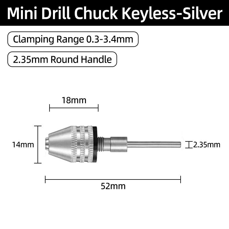 Mini Keyless Chuck Quick Change Electric Drill Bits Collet Converter Extension Screwdriver Chucks Adapter Fixture 1/4" Hex Shank