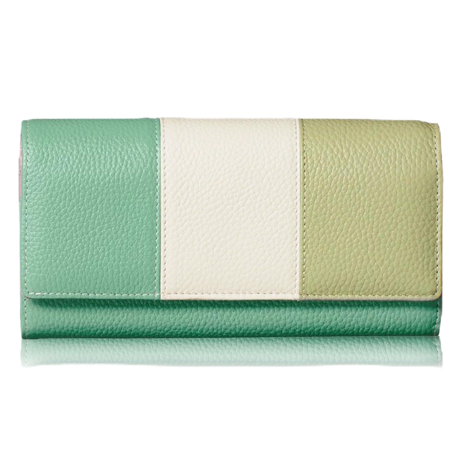 

Long Large Vertical Card Gift Box Included [Rinle] Women s Wallet, Wallet, Capacity, Brand, Storage, (Green Apple/Green)