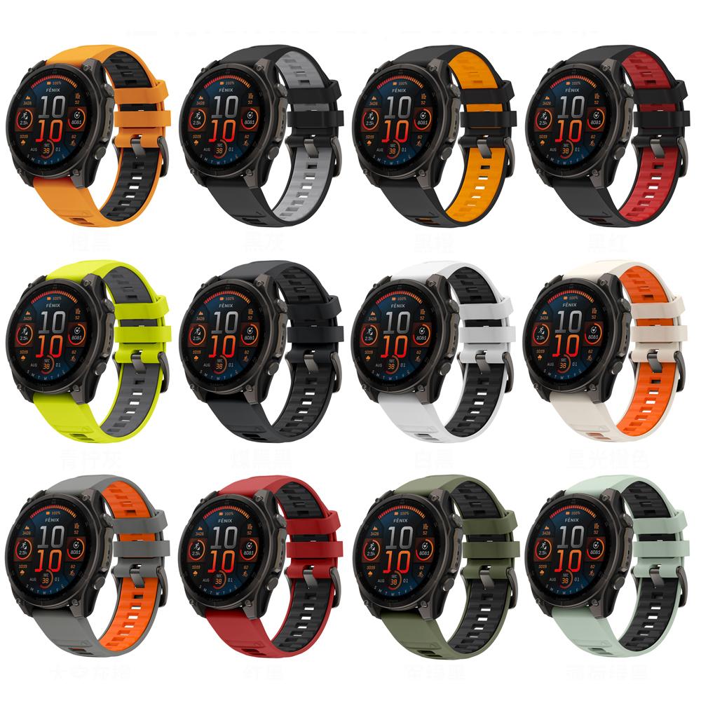 1:1 Rýchloupínací 22 26mm Silikónový Remienok Pre Garmin Fenix 8 E 7X 7 6 6X Pro 5 5X Plus/Epix Pro 51mm 47mm Náramok Náramkové hodinky