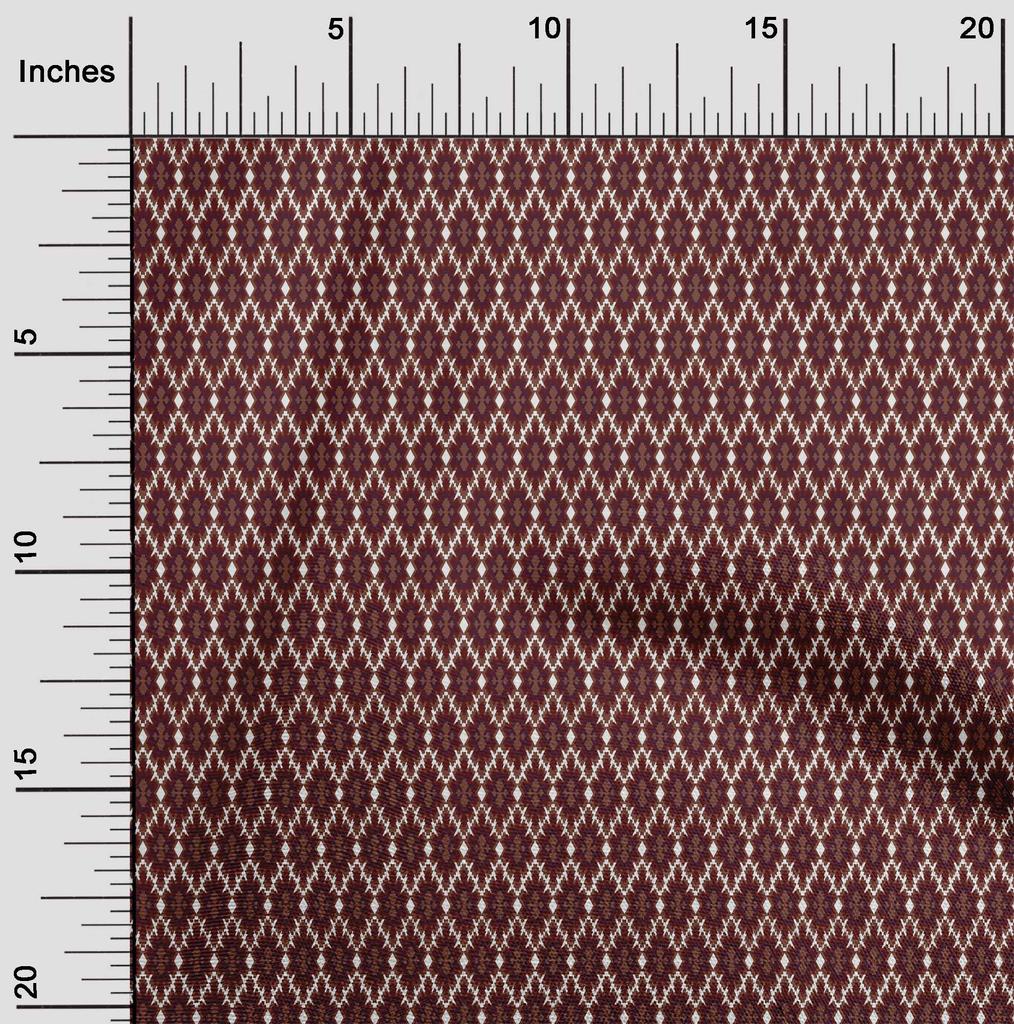 oneOone Cotton Flex Fabric Ethnic Geometric Flame Stitch Print Fabric BTY 40 Inch