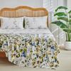Elastic Fitted Bed Sheets Single Double Bed Floral Flat Sheets King Queen Size Home Bed Cover Mattress Protector Bed Linen 4Pc
