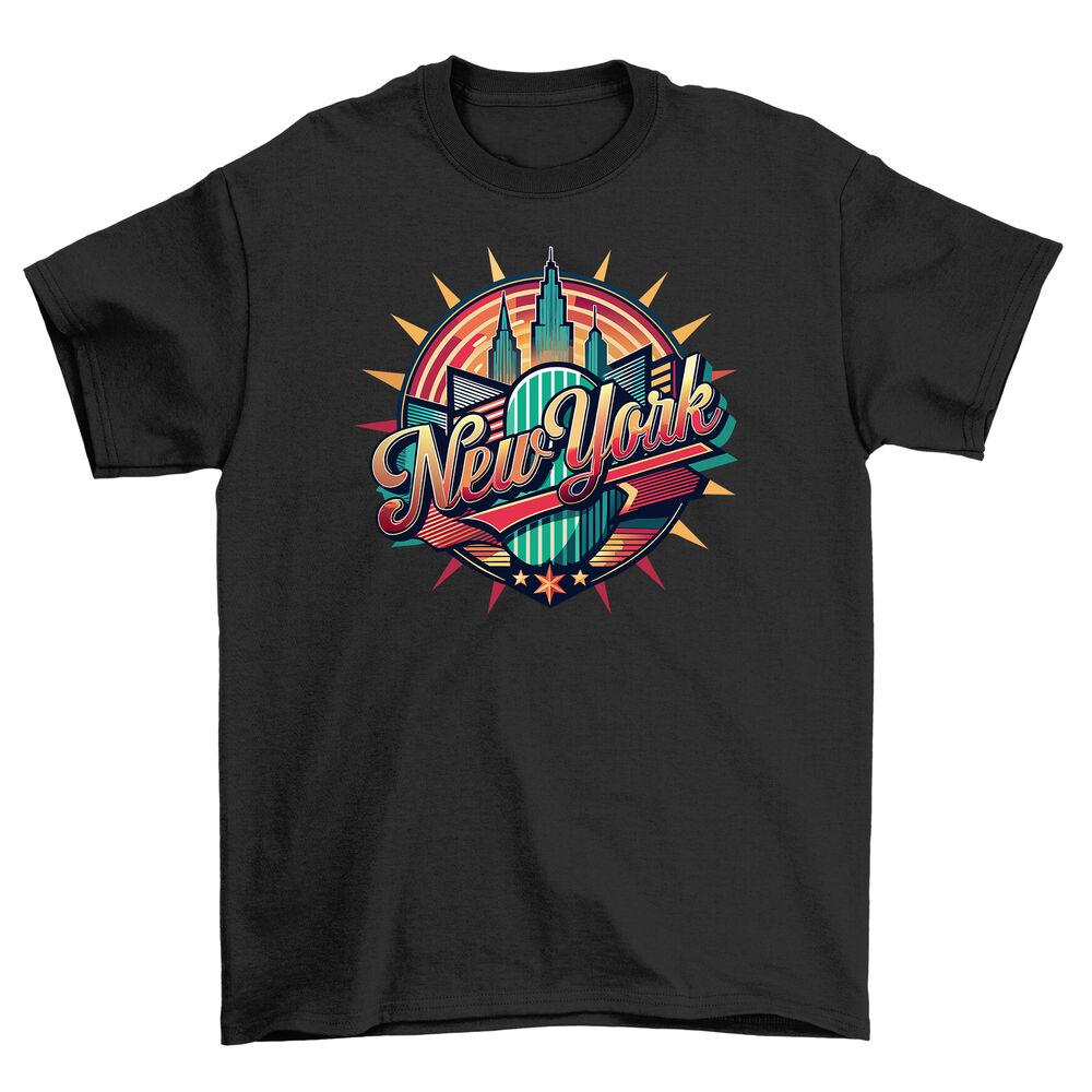 Retro_32 New York Cityscape T-Shirt - Vintage Feel with a Modern Twist! 100% cot