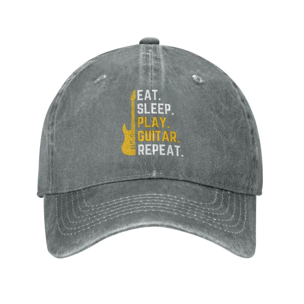 Eat Sleep Play Guitar Repeat Caps Guitar Lover Hats Trucker Hat for Men Women Dad Baseball Cap