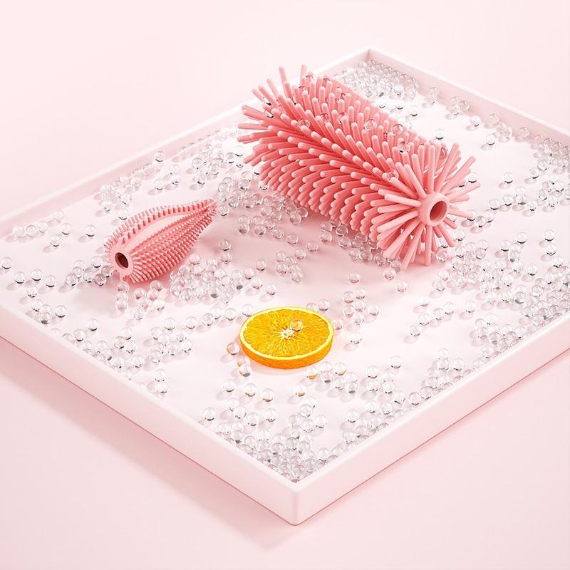 Rotating Silicone Baby Bottle, Nipple, & Straw Cleaning Brush Set