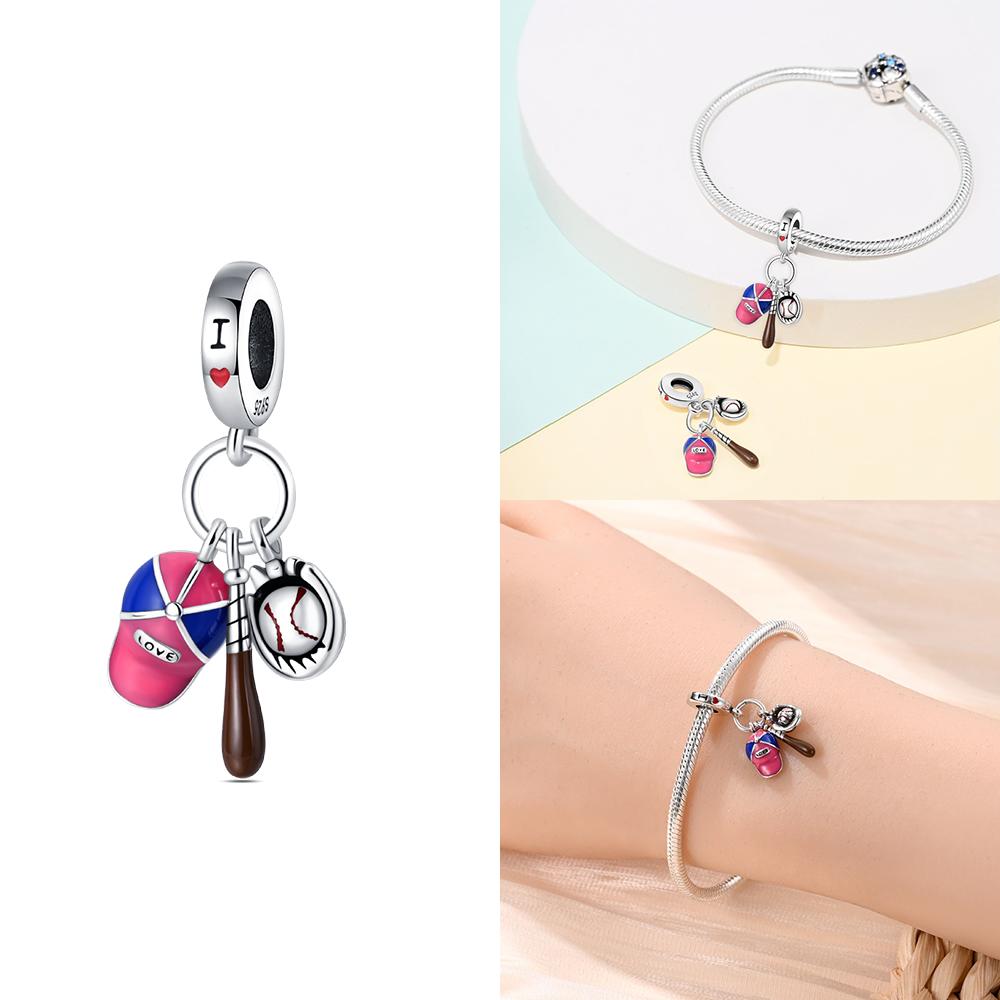 Copper Tea Party Pink Princess Series Charms Heart Bead Fit Original Bracelet For Women Diy Fine Jewelry Birthday Gift