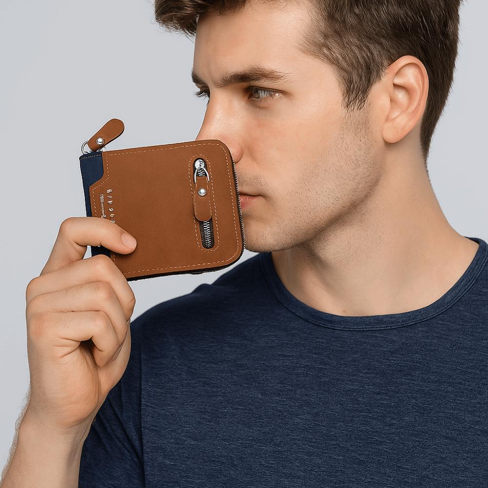 Large Capacity Men's Short Wallet Multi-position Card Holder Durable PU Leather Coin Purse  Male