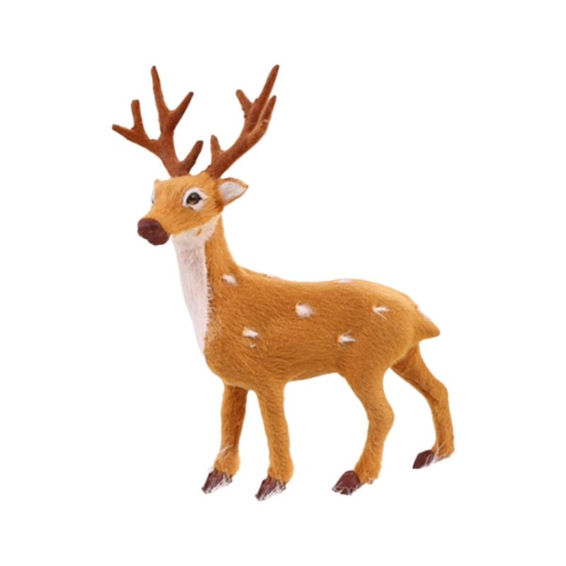 15/20/25/30/35cm Simulation Plush Reindeer Standing Christmas Sika Deer Xmas Elk Dolls Holiday Reindeer Figures