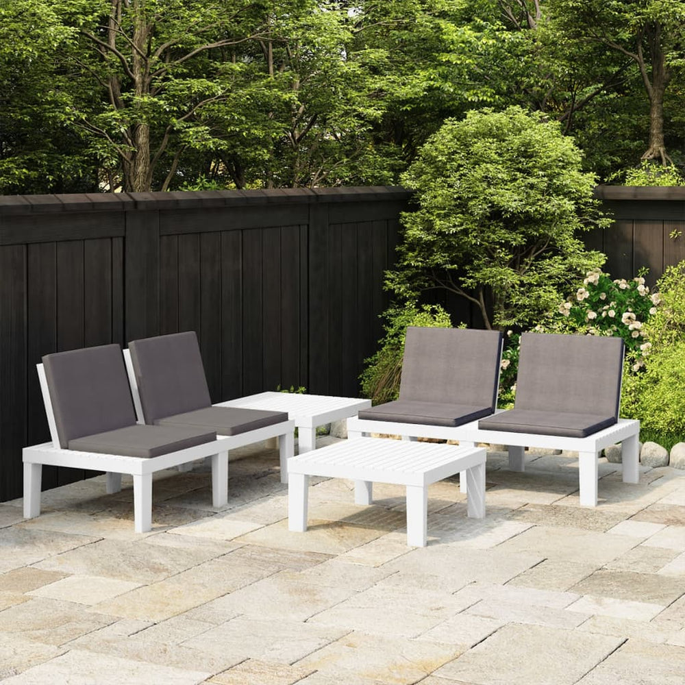 Salon de jardin 4 pcs avec coussins Plastique