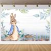 Cartoon rabbit Peter Pan garden children's birthday party backdrop rabbit flower carrot cake table decor gift baby christening party684