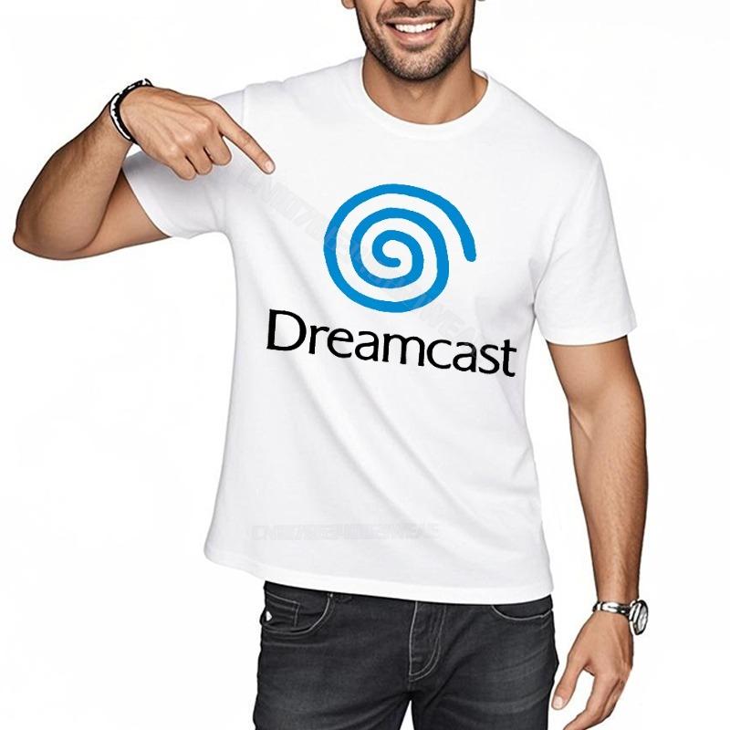 Unisex T Shirts Fashion Cotton Tshirt Dreamcast Logo On Black Short Sleeve Comfort Tshirt Retro Comfortable Unisexs Tshirt