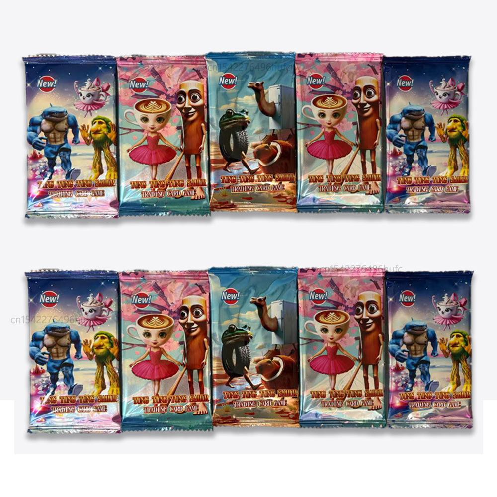 Italian Brainrot Trading Cards Tungtungtung Sahur Tralalero Tralala Collection Card Game Toy Battle Carte Toys For Children Gift