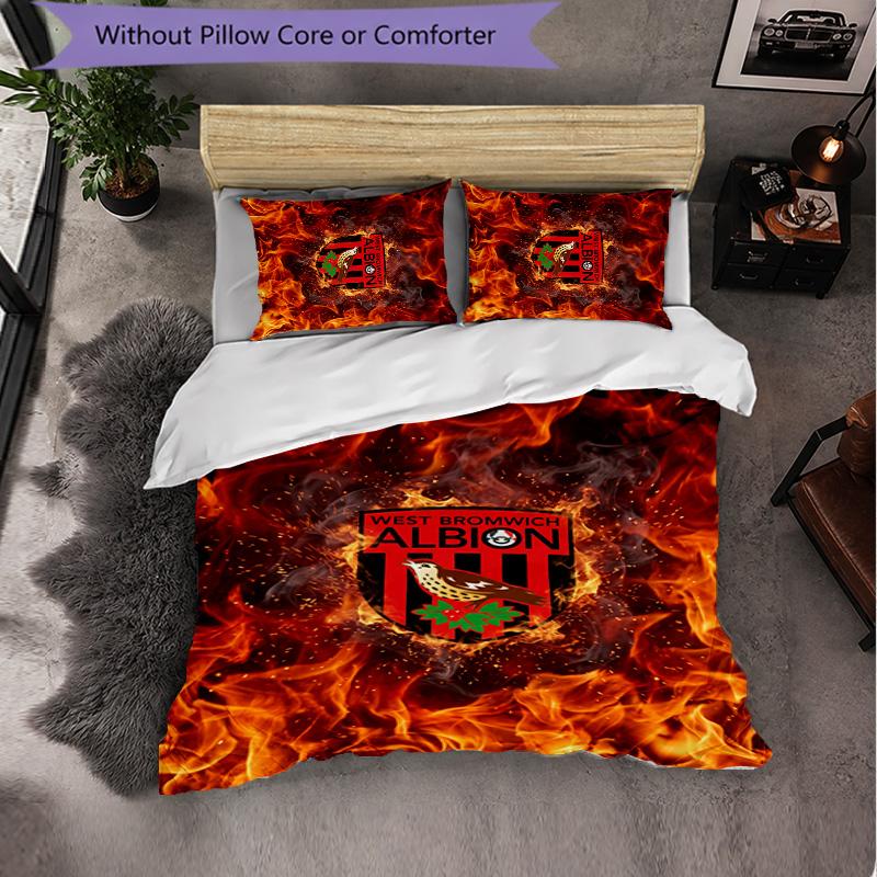 West Bromwich Albion Football Set Biancheria da Letto 3 Pezzi Morbido Set Copripiumino con Federe Set Decorazione Camera da Letto per la Casa