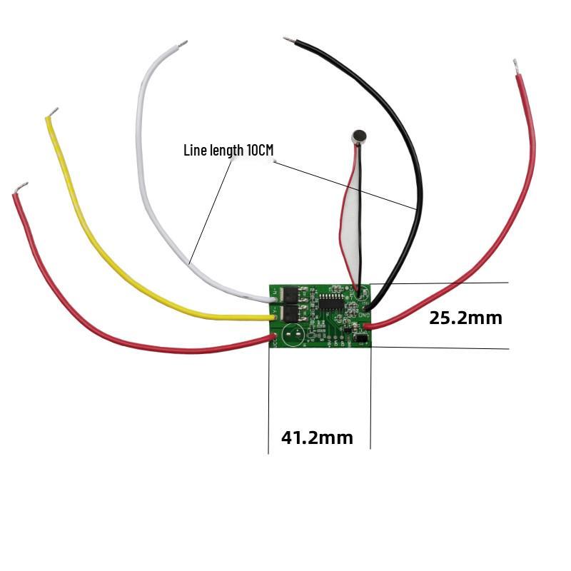 AI Offline Voice-Control Circuit Board for Dual-Color Light Strip, Low Voltage 5V/12V.