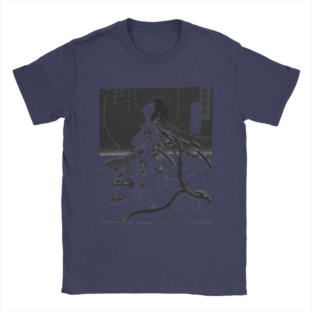 Motoko Kusanagi The Major Ghost In The Shell T Shirts Men 100% Cotton Vintage T-Shirt Anime Tees Short Sleeve Clothing New