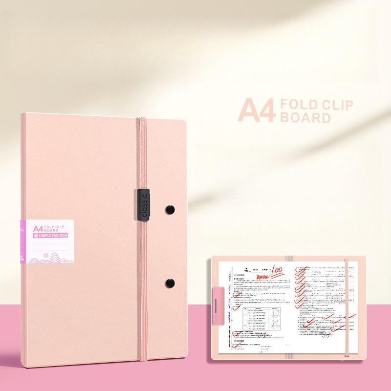 A5 Dossier Map, A4 Opvouwbaar Klembord Documenten Organizer voor Contracten, Prenatale Controle Facturen, Studenten Examens & Huiswerk roze
