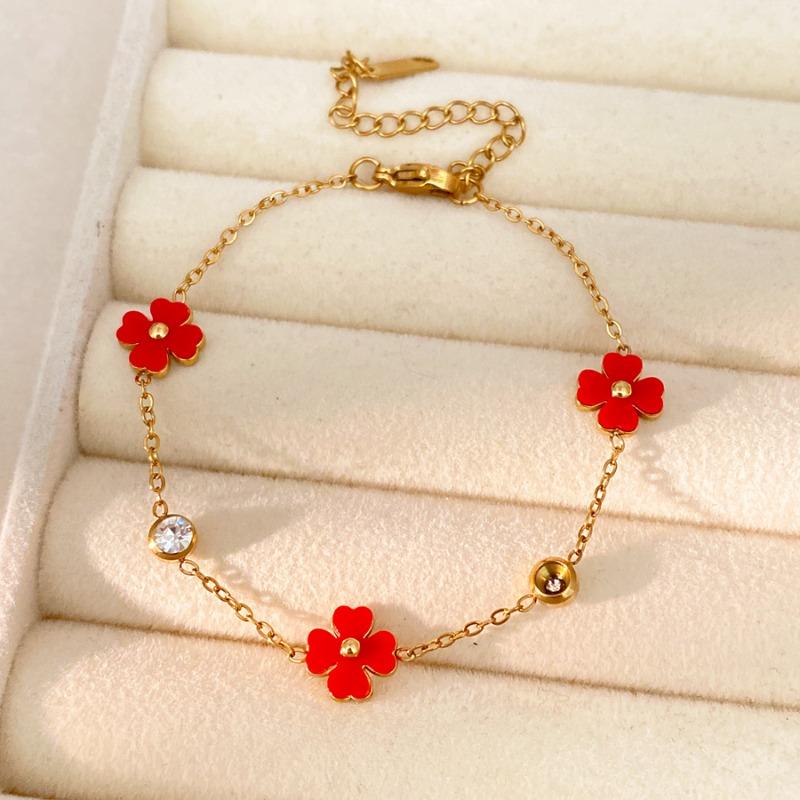 Flower Fairy~ Super Sparkling Zircon Fritillary Flower Bracelet Light Luxury Delicate Bracelet Fashion Versatile Jewelry