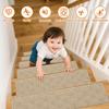 1pc Trendy Non-Slip Stair Treads Self-adhesive 8x30 Inch Stair Mats Washable TPR Backing Stair Runner Rugs Indoor Use