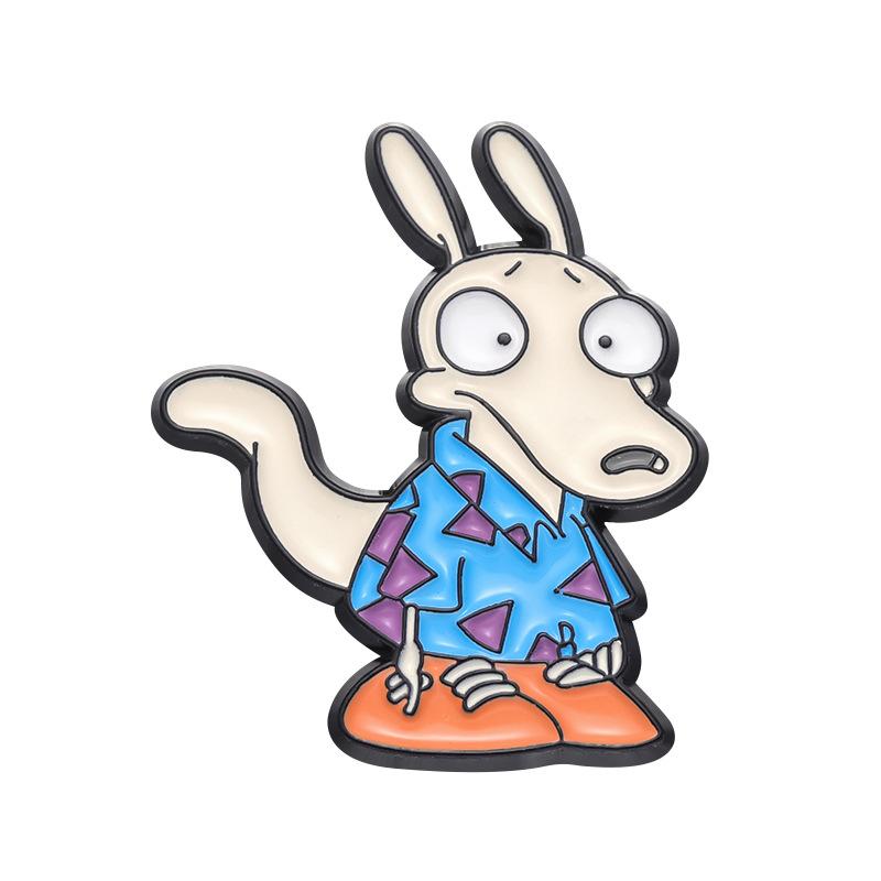 Cartoon Animal Collection Enamel Pins Comedy Animation Characters Penguin Frog Rabbit Cat Metal Brooch Lapel Badge Jewelry Gifts