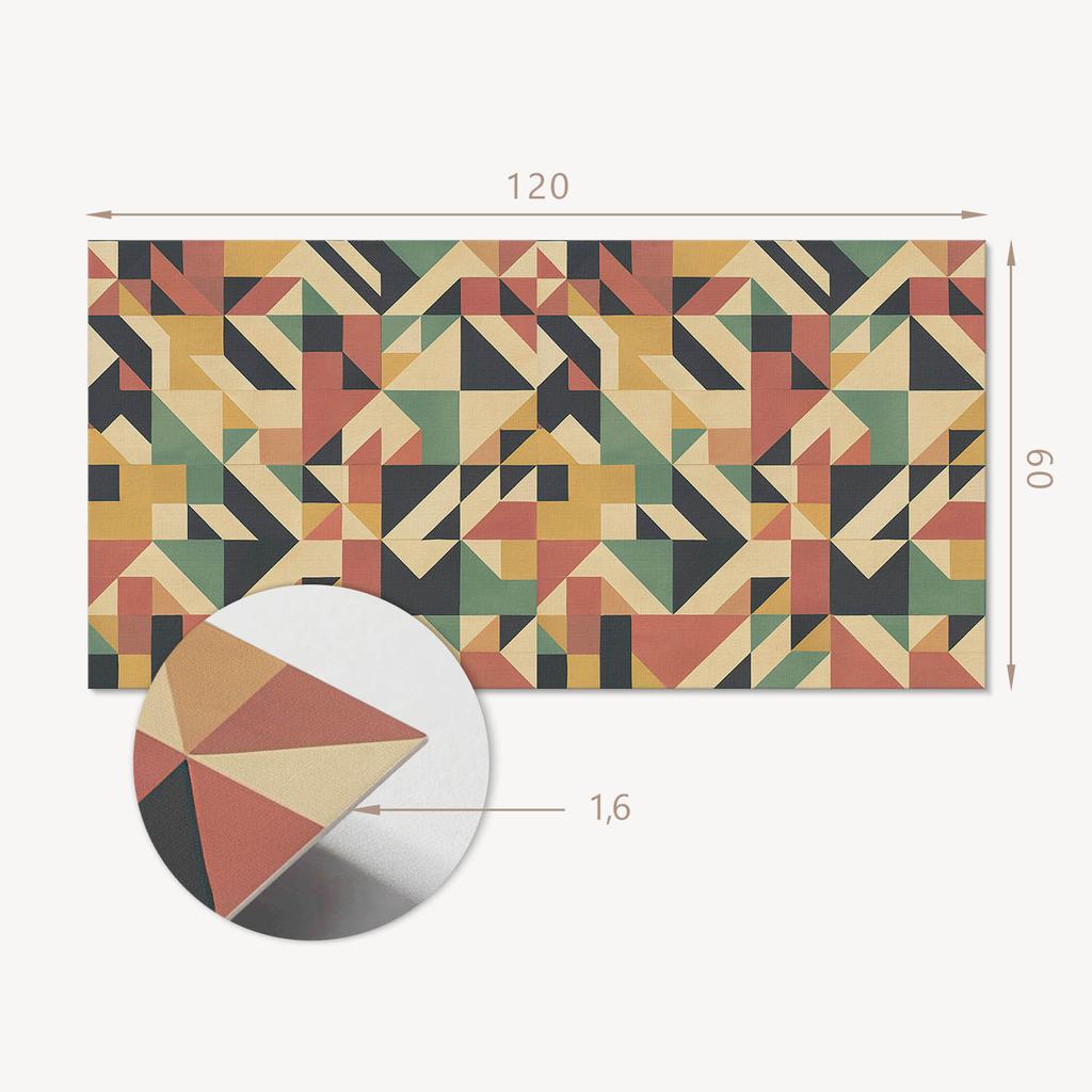 Winylowy Panel Z Grafiką Do Łazienki 120X60 Cm Abstrakcyjny Wzór Geometryczny