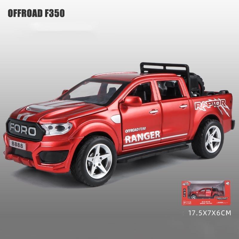 

1/32 для детей, игрушки, подарок, ограниченная серия Ford Raptor F 350, пикап, модель автомобиля из сплава, внедорожник 1/32-Size:17.5*7*6.5cm красный