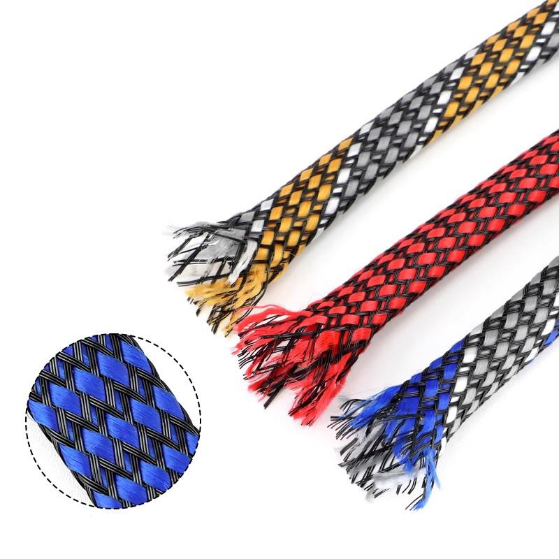 5/10M Expanded Braid Sleeve PP Cotton PET Yarn 4/8/12mm Soft Wire Wrap Insulated Cable Protection Line Harness Cable Sheath