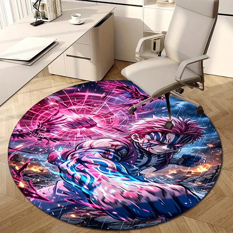 1pc Akaza  Print Round Carpet Chair Round Carpet Suitable for Bedroom Living Room Home Decorative Carpet