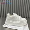 2025 New European Four-leaf Clover Thick-soled Heightening Versatile Little White Shoes Muffin Sports Shoes Casual Board Shoes Trendy Women's Models