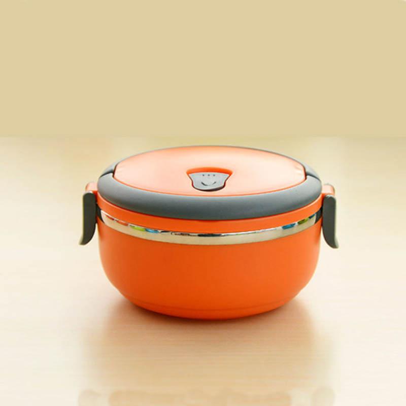 

Многослойная термос чаша для детского питания, контейнер для бенто, коробка из нержавеющей стали с изоляцией для хранения обеда A оранжевый