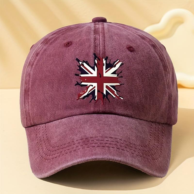 Distressed Union Jack Graphic Baseball Cap Polyester Casual Vintage Style Outdoor Unisex Adults