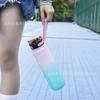 Water Bottlelogo Direct Drink Matte Gradual Change Color Water Cup Male and Female Students Carry Sports Plastic Cup