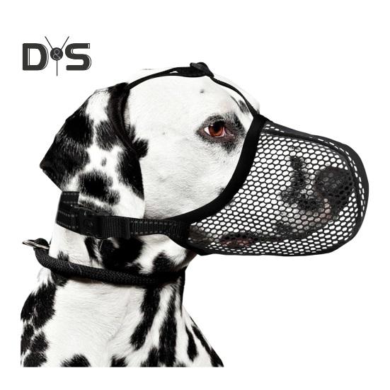 

Намордник для собак, мягкий сетчатый намордник для маленьких, средних и больших собак, дышащий, корзинчатый намордник для защиты от лая, жевания и укусов M чёрный