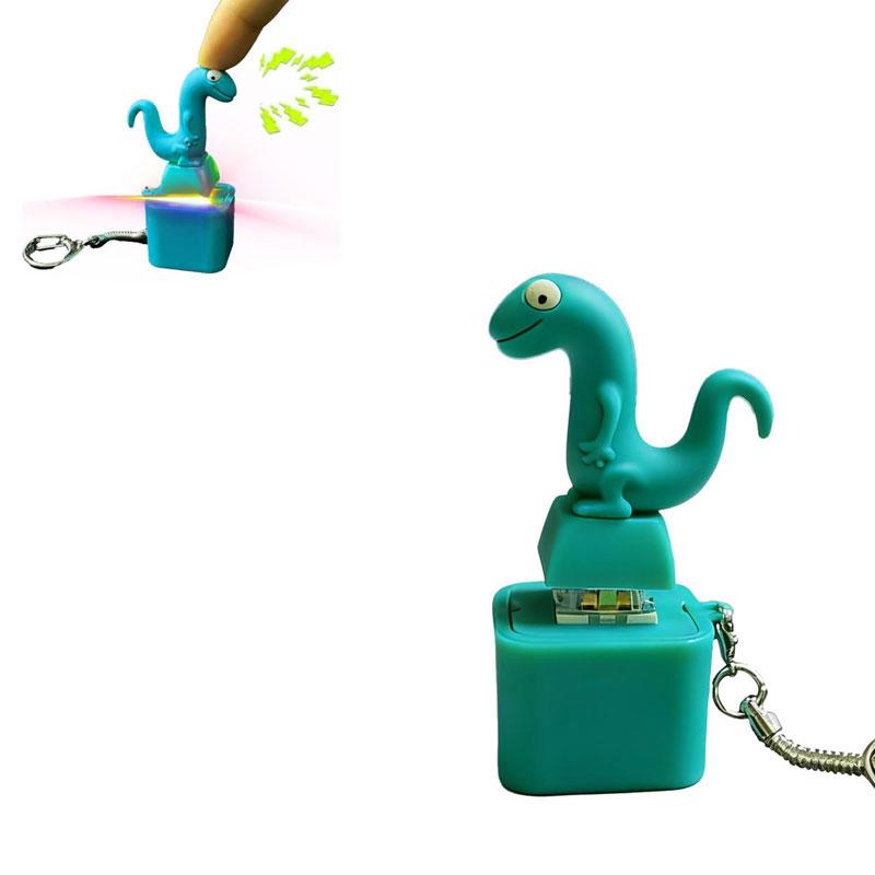 Rechargeable Funny Croaking Frog Keychain with LED Light - Stress Relief Fidget Clicker with Frog Lizard Snake Sound Feature