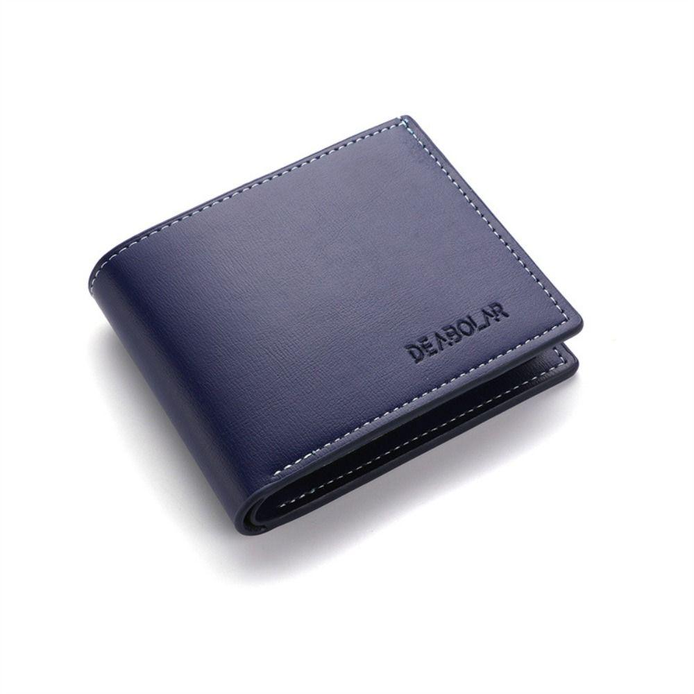 New PU Leather Men Short Wallet Thin Style Large Capacity Credit Card Holder Folding Design Money Clip Men Women