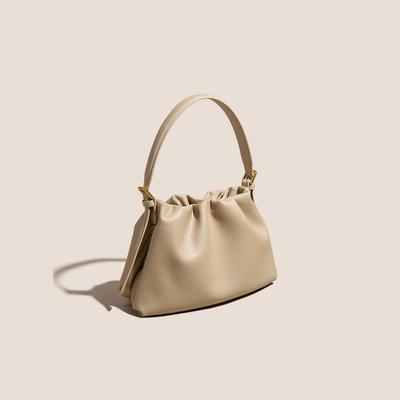 Niche Portable Women's Bag Fashionable and Versatile Single-shoulder Bag Casual Cowhide Crossbody Cloud Bag